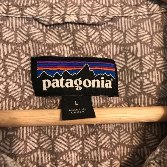 Patagonia Worn Wear Men's gray hex Back Step Shirt short sleeve size large - Picture 2 of 8